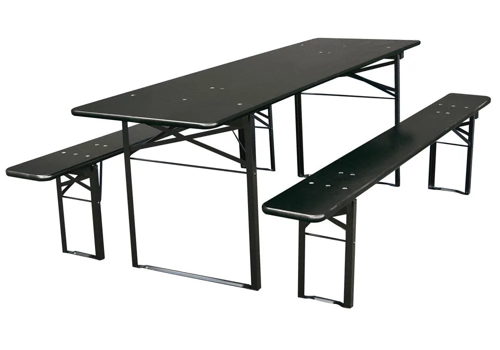 Bord og bænkesæt 220×67 cm sort